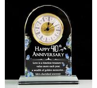 40th/50th/60th Anniversary Wedding Gifts, Anniversary Quartz Clock, 40/50/60 Years of Marriage Presents for Her Him, Desk Table Clock Wedding Ornament Keepsake for Couple Parents Grandparents (50th)