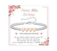 40th 50th 60th Birthday Gifts for Women,Bracelets Women,Adjustable Silv/er Bra/celet,Ste/rli/ng Sil/ver Bead Brace/let,Adjustable Ste/rlin/g Silv/er Bracel/et,Ste/rlin/g Brac/elet,Heart Brac/elet,40th