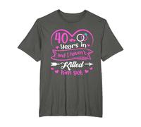 40th Anniversary 40 Years and I Haven't Killed Him Yet T-Shirt, Men's Big and Tall, Asphalt Grey, 6X Tall