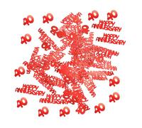 40th Anniversary Confetti 40th Ruby Wedding Anniversary Decorations Happy Anniversary Table Confetti for Birthday Anniversary Party Wedding Table Decoration(40th Red Confettis)