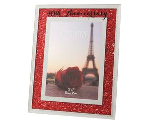 40th Anniversary Photo Frame with Crystal Border 5'x7' Picture