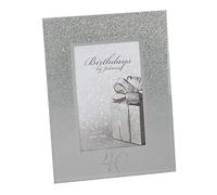 40th Birthday 4" x 6" Glitter Mirrored Glass Frame, 40 design