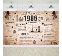 40th Birthday Banner, 1986 Vintage Newspaper Style, 40 Years Old Celebration Banner, Limited Edition, Ideal for 40th Birthday Party Decorations