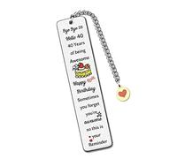 40th Birthday Bookmarkers Aunt Uncle Bookmark Sister Brother Bestie Friend Appreciate Keepsake Women Men 40s Birth Cake Charm Gift Mum Dad Sometimes You Forget You're Awesome so This is Your Reminder
