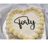 40th Birthday Cake Topper - Forty Acrylic Number Cake Decoration for Milestone Party Celebration, Elegant Modern Design (Black Mirror Acryl)