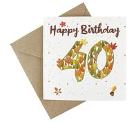 40th Birthday Card - Autumn Leaves Wildflower Seed Card - Eco-Friendly Plantable Greetings Card
