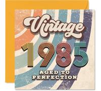 40th Birthday Card for Men Women - Vintage 1985 Aged To Perfection - Happy 40 Birthday Cards for Nephew Daughter Auntie Sister Son Colleague, 145mm Bday Greeting Cards