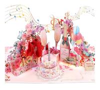 40th Birthday Card for Women, 40 Year Old Birthday Card with Music & Light, 3D Champagne Pop Up Singing Card for 40 Year Old Wife, Girlfriend, Ladies