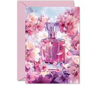 40th Birthday Card for Women - Fabulous Floral Perfume Bottle - Happy Birthday Cards for 40 Year Old Woman, A5 Female Bday Greeting Cards