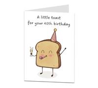 40th Birthday Card For Women Funny Her Female Here's A Toast 40 Today For Daughter Girlfriend Wife Auntie Best Friend Bestie