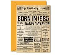 40th Birthday Card for Women Men - Bday Press Newspaper 1985 - Happy 40 Birthday Cards for Daughter Husband Colleague Son Wife Brother, 5x7 Inch Bday Greeting Cards