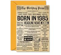 40th Birthday Card for Women Men - Bday Press Newspaper 1985 - Happy 40 Birthday Cards for Sister Neighbour Wife Daughter Husband Auntie, A5 Bday Greeting Cards