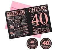 40th Birthday Card Gift for Women Men,Funny 40th Birthday Party Decorations for Her Him,40th Birthday Gifts for Mom Dad,Back in 1985 Birthday Decorations Gift Idea for Friend Bestie,Rose Gold