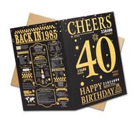 40th Birthday Card Gift for Women Men,Funny 40th Party Decorations for Mom Dad,Back in 1985 Birthday Decorations Gift Idea for Friend Bestie,Gold