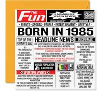 40th Birthday Cards for Men Women - Born In 1985 Newspaper - Happy 40 Birthday Card for Brother Sister Friends Vintage Retro Back In 1985, 145mm Bday Greeting Cards