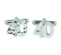 40th Birthday Cuff links - Hammered Rustic Effect Made for the 40th Birthday Gift Idea, Made In UK