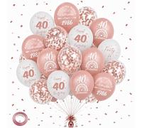 40th Birthday Decorations Balloons Women- 40 Pcs Rose Gold Balloon Making The World A Better Place Since 1986 And 40 Fabulous Happy Birthday Set for Women Forty Year Old Party Supplies