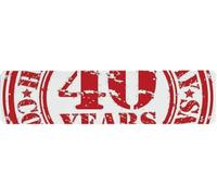 40th Birthday Decorations Functional Tin Sign,Dated Rubber Stamp with Number Forty Congratulation Grungy Look 40x10 cm Notice Sign for Indoor Outdoor Yard Street Signs