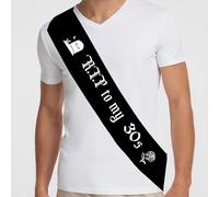 40th Birthday Decorations Women Men - Rip To My 30s Sash, Death to My 30s Birthday Decorations, Gothic 40 Years Old Party Supplies for Him and Her, Black Satin Sash 65 x 3.7 Inch