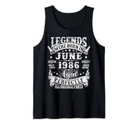 40th Birthday for Men Legends were Born in June 1986 Vintage Tank Top