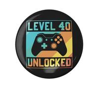 40th Birthday Gamer Badge Pin, Level 40 Unlocked Party Accessory (40th)