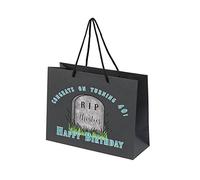 40th Birthday Gift Bags - Paper Gift Bags for Women Men Her Him - Funny Gift Bags with Rope Handles - Eco Friendly Presents Bag - RIP Thirties - Black - Medium
