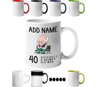 40th Birthday Gift for Grumpy Old Man - Grandad Gifts, Funny Gifts - Personalised 40 Mug/Cup - Add Name