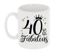 40th Birthday Gift for Women Age & Fabulous Mug Gift for Coffee Lovers Tea Cup Present 11oz Coffee Mug Funny Novelty Mug Gift for Men or Women