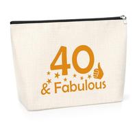40th Birthday Gift for Women Cosmetic Bag 40 Year Old Birthday Gifts for Mum Sister Her Best Friend Colleague Anniversary Birthday Presents for Wife 40th Happy Birthday Gift Makeup Travel Pouch