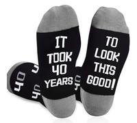 40th Birthday Gifts for Men Mens Calf Length Socks 9-11, Mens 40th Birthday Gifts Ideas Funny Socks, IT TOOK 40 YEARS TO LOOK THIS GOOD Socks Gifts for Dad Husband Friends Presents for his 40th