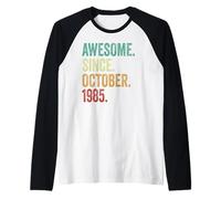 40th Birthday Gifts for Men Women Awesome Since October 1985 Raglan Baseball Tee