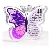 40th Birthday Gifts for Women, 1985 40th Birthday Gifts for Her-Acrylic Butterfly Plaque Happy Birthday Gifts, Wonderful 40th Birthday Present for Mum Wife Sister Best Friend