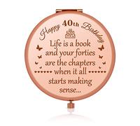 40th Birthday Gifts for Women 40 Year Old Birthday Gifts for Wife Mom Rose Gold Compact Mirror Turning 40 Birthday Gifts 40th Birthday Gifts for Best Friend Sister BFF 40 Year Old Birthday Gift Ideas