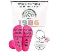 40th Birthday Gifts For Women - 40th Birthday Gifts Rainbow Present Set, Rainbow Cosmetic Bags, Socks & Keychain, Perfect 40 Year Old Lady Present Ideas For Mum, Best Friend, Sister, Bestie, Wife