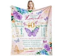 40th Birthday Gifts for Women, 50" x 60" Flannel Throw Blanket, 40 Year Old Present for Her, 1985 Gift for Her, Unique Birthday Presents for Ladies, Mom, Grandma, Wife, Sister, Friends