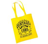 40th Birthday Gifts For Women - Cotton Tote Bag For Her - Funny Original Parts Born In 1985 - Present Bag Gift Wrapping - Yell