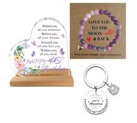 40th Birthday Gifts for Women - Elegant Heart Acrylic Keepsake with Inspirational Quote - Sentimental Gift for Her 40th Birthday - Female 40th Birthday for Wife, Sister, Daughter or Best Friend