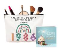 40th Birthday Gifts for Women, Exquisite Makeup Bag & Blessing Card - Idea 40th Birthday Gift Set for Her, Mum, Wife, Teacher, Friends or Sister