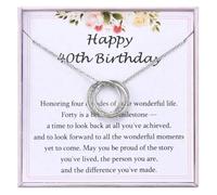 40th Birthday Gifts for Women, Four Circle Charms 40th Birthday Necklace