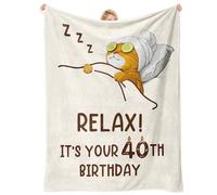 40th Birthday Gifts for Women/Her/Friends/Daughter, Cozy Blanket with Relaxed Lady Spa Cat 60''*50'', 40th Gifts for Women, 40th Birthday Gift Presents Ideas, Presents for Female 40th Birthday