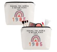 40th Birthday Gifts for Women, Ideas 40th Birthday Gifts Makeup Bag Rainbow Cosmetic Bags, Personalised 40th Lady Present Ideas for Mum, Best Friend, Sister, Wife(1985)