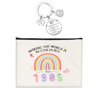 40th Birthday Gifts for Women Making The World A Better Place Make Up Bag Gifts Rainbow Makeup Bag Retirement Gifts Inspirational Keyring Thank You Gifts