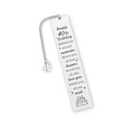 40th Birthday Gifts for Women Men,40 Year Old Birthday Gifts for Best Friend Husband Wife,Inspirational Happy Unusual Funny 40th Bookmark Present for Him Her Sister Aunt Retirement