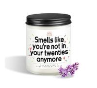 40th Birthday Gifts for Women Men, Smells Like You're Not in Your Thirties Anymore Candle, Handmade Lavender Scented Natural Soy Wax Candle for Wife, Husband, Mum, Dad, Sister, Friend (7oz)