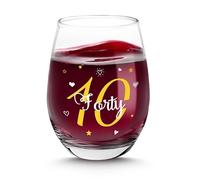 40th Birthday Gifts for Women Wine Glasses Female 40 Year Old Gifts | Presents for 40th Birthday Gift for 40 Year Old Daughter Sister Presents for Best Friend Mum Auntie Lady Gift Unique