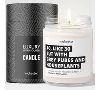 40th Birthday Gifts - Luxury Soy Wax Candle - Vanilla, Jasmine, Sugared Almond - Makester