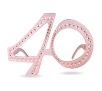 40th Birthday Glasses Novelty Number 40 Birthday Eyeglasses, Rose Gold Funny Costume Eyewear for 40th Birthday Photo Booth Props Party Favors