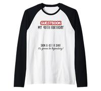 40th Birthday Guestbook Shirt - Sign and get a Shot Raglan Baseball Tee