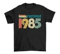 40th Birthday in 2025 T Shirt Vintage 1985 Retro Style Design Gift Idea Black/L