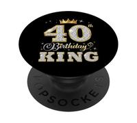 40th Birthday King 40 Years Old Birthday Party for Him PopSockets Adhesive PopGrip
